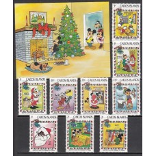 Turk y Caicos - Caicos Correo Yvert 18/26+H,2 ** Mnh Navidad Walt Disney