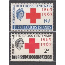 Turk y Caicos - Correo Yvert 180/1 ** Mnh  Cruz roja