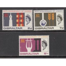 Gibraltar - Correo 1966 Yvert 181/3 * Mh UNESCO