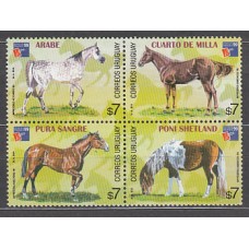 Uruguay - Correo 1999 Yvert 1818/21 ** Mnh Fauna. Caballos