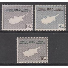 Chipre - Correo 1960 Yvert 186/8 ** Mnh