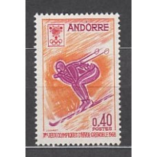 Andorra Francesa Correo 1968 Yvert 187 ** Mnh Olimpiadas de Grenoble