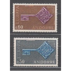 Andorra Francesa Correo 1968 Yvert 188/9 ** Mnh Tema Europa