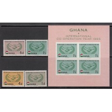 Ghana - Correo 1965 Yvert 189/92+H.16 ** Mnh  ONU