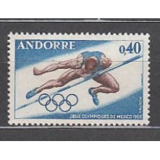 Andorra Francesa Correo 1968 Yvert 190 ** Mnh Olimpiadas de Mejico