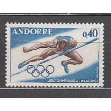 Andorra Francesa Correo 1968 Yvert 190 ** Mnh Olimpiadas de Mejico