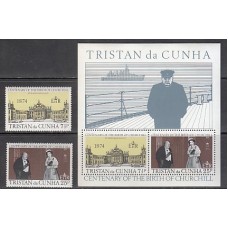 Tristan da Cunha - Correo Yvert 195/6+H 3 ** Mnh  Winston Churchill