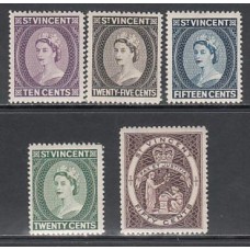 San Vicente - Correo Yvert 196a/200a ** Mnh Isabel II