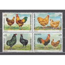 Uruguay - Correo 2001 Yvert 1973/6 ** Mnh Fauna.Gallos y Gallinas