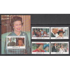 Grenada - Correo 1991 Yvert 1990/2+H.263 ** Mnh Isabel II