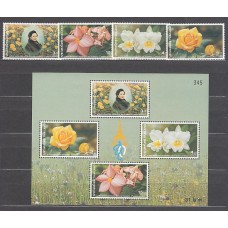 Tailandia - Correo Yvert 2018/21 + Hb 168 ** Mnh Flores