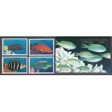 Tanzania - Correo Yvert 2036/9+H 305 ** Mnh   Fauna peces