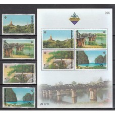 Tailandia - Correo Yvert 2042/5 + Hb 170 ** Mnh  Paisajes