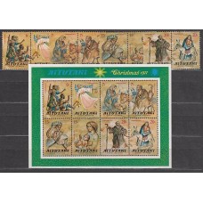 Aitutaki Correo Yvert 205/12 + H.16 ** Mnh Navidad