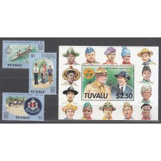 Tuvalu - Correo Yvert 205/7+H 29 ** Mnh Scouts