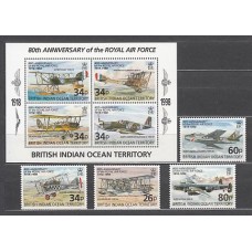 Oceano Indico - Correo Yvert 207/10+H,11 ** Mnh   Aviones