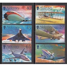 Alderney Correo Yvert 207/12 ** Mnh Aviones