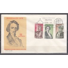 España II Centenario Sobres 1º Día 1972 Edifil 2071/3