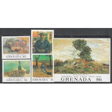 Grenada - Correo 1991 Yvert 2091/4+H.279/80+282A ** Mnh Navidad Pinturas