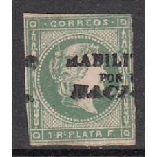 Filipinas Sueltos 1869 Edifil 20L (*) Mng  Bonita Firma Roig