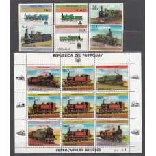 Paraguay - Correo 1984 Yvert 2108/13+2114a ** Mnh Trenes