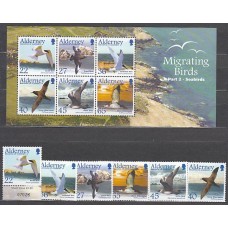 Alderney Correo Yvert 213/8+H.14 ** Mnh Fauna aves