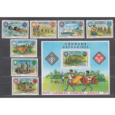 Grenada-Grenadines - Correo Yvert 215/21+H.30 ** Mnh  Scoutismo