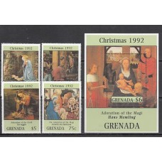 Grenada - Correo 1992 Yvert 2165/8+H.298 ** Mnh Navidad