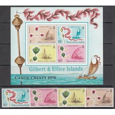 Gilbert y Elice - Correo Yvert 217/20+H.1 ** Mnh