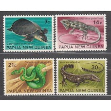 Papua y Nueva Guinea - Correo Yvert 217/20 ** Mnh Fauna. Reptiles