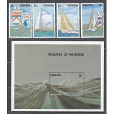 Grenada - Correo 1992 Yvert 2181/4+H.303 ** Mnh Barcos