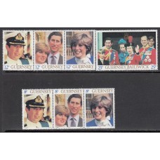 Guernsey - Correo 1981 Yvert 220/26 ** Mnh Boda Real