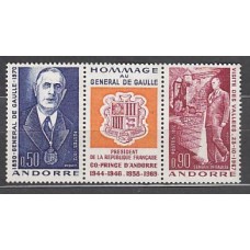 Andorra Francesa Correo 1972 Yvert 224/5A ** Mnh