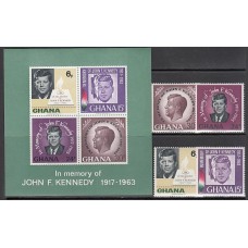 Ghana - Correo 1965 Yvert 225/28+H.19 ** Mnh  Kennedy