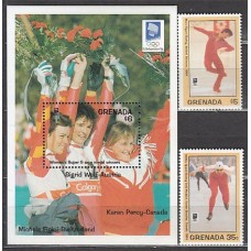 Grenada - Correo 1993 Yvert 2258/9+H.325 ** Mnh Olimpiadas de Lillehammer