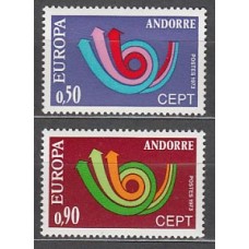 Andorra Francesa Correo 1973 Yvert 226/7 ** Mnh Europa