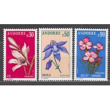 Andorra Francesa Correo 1973 Yvert 229/31 ** Mnh Flora