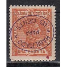 Rio de Oro Variedades 1908 Edifil 40hi * Mh  Sobrecarga invertida violeta
