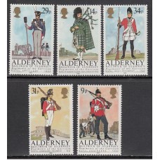 Alderney Correo Yvert 23/7 ** Mnh Uniformes militares