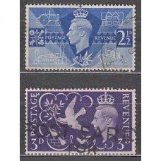 Gran Bretaña - Correo 1946 Yvert 235/36 usado Aniversario de la victoria