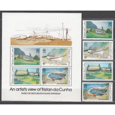Tristan da Cunha - Correo Yvert 236/9+H 6 ** Mnh  Barcos