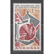 Andorra Francesa Correo 1974 Yvert 242 ** Mnh UPU