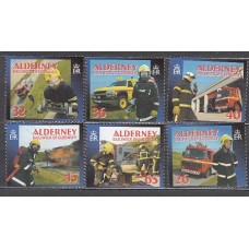 Alderney Correo Yvert 243/8 ** Mnh Bomberos