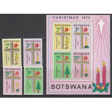 Botswana - Correo Yvert 244/7+H.7 ** Mnh  Navidad