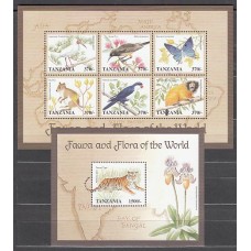 Tanzania - Correo Yvert 2460/5+H 367 ** Mnh  Fauna y flora
