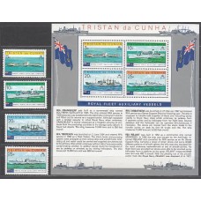 Tristan da Cunha - Correo Yvert 248/51+H 7 ** Mnh  Barcos