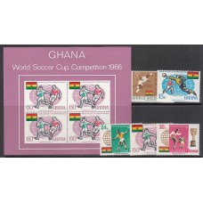 Ghana - Correo 1966 Yvert 248/52+H.22 ** Mnh  Deportes fútbol