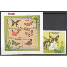 Dominica - Correo 2000 Yvert 2486/91+Hb 393 ** Mnh Fauna mariposas