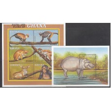 Ghana - Correo 2000 Yvert 2518/23+H.385 ** Mnh  Fauna