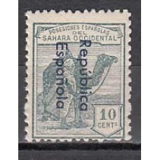 Sahara Variedades 1932 Edifil 37Ahcc ** Mnh  Sobrecarga cambio de color